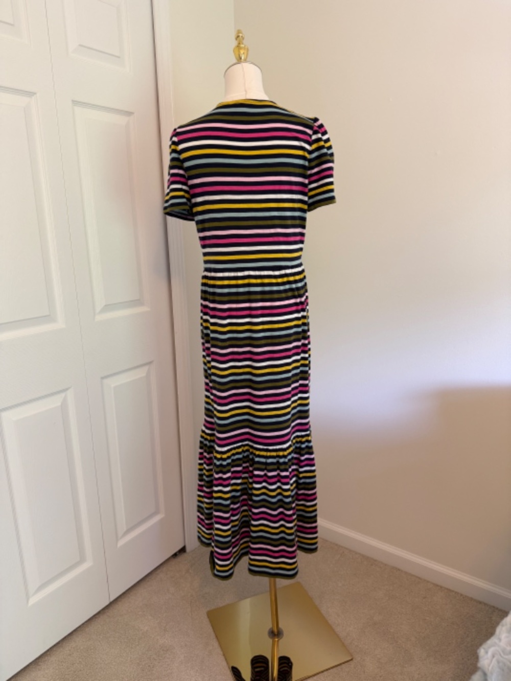 Boden Emma Tiered Jersey Maxi Dress – US 8 Colorful Short Sleeves - Picture 5 of 12